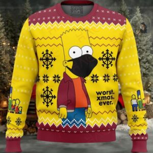 Funny Cartoon Xmas Sweater – Unique Yellow Holiday Pullover For Men & Women