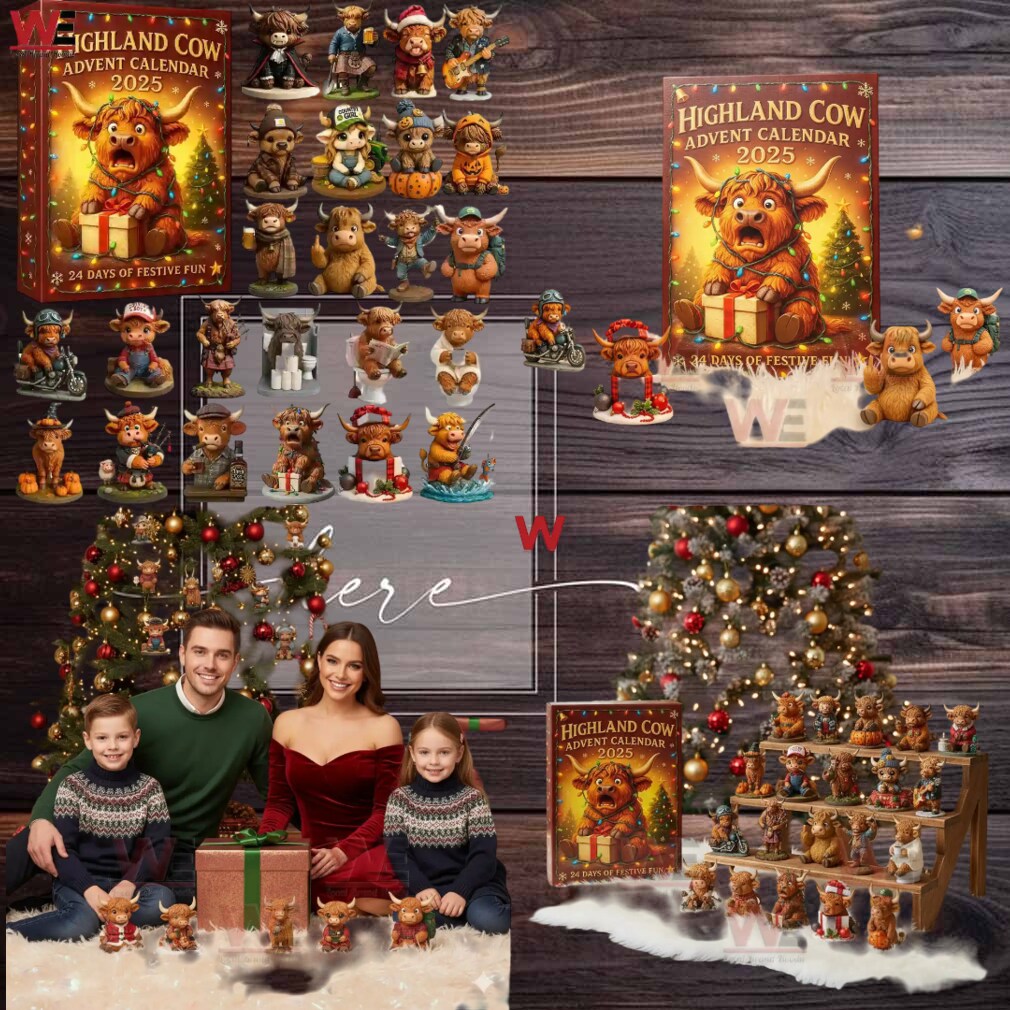 Funny Highland Cow 2025 Advent Calendar Christmas Funny Highland Cow 2025 Advent Calendar Christmas
