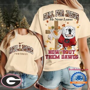 Georgia Bulldogs 2025 NCAA Season Fall For Jesus Unisex 3D Shirt