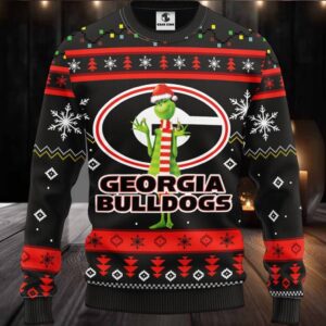 Georgia Bulldogs Funny Grinch Ugly Christmas Sweater, Grinch Xmas Sweater