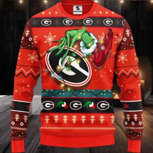Georgia Bulldogs Grinch Ugly Christmas Sweater, Grinch Xmas Sweater