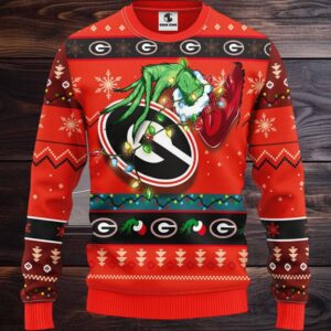 Georgia Bulldogs Grinch Ugly Christmas Sweater, Grinch Xmas Sweater