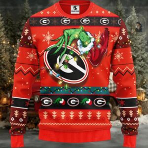 Georgia Bulldogs Grinch Ugly Christmas Sweater, Grinch Xmas Sweater