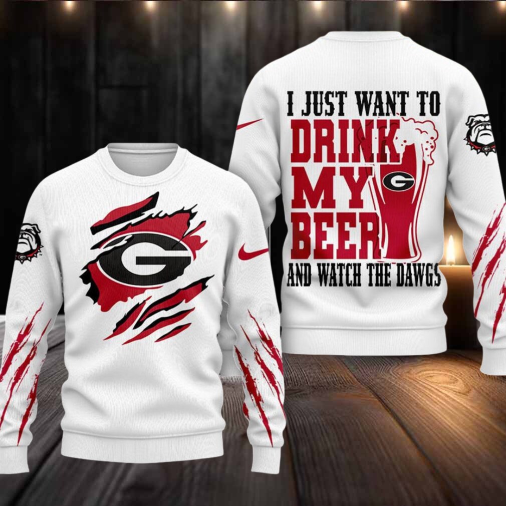 Georgia Bulldogs NCAA I Just Want To Drink My Beer And Watch Aggies Ugy Christmas Sweater Georgia Bulldogs NCAA I Just Want To Drink My Beer And Watch Aggies Ugy Christmas Sweater