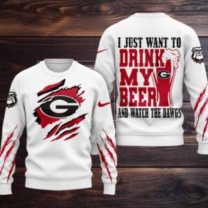 Georgia Bulldogs NCAA I Just Want To Drink My Beer And Watch Aggies Ugy Christmas Sweater