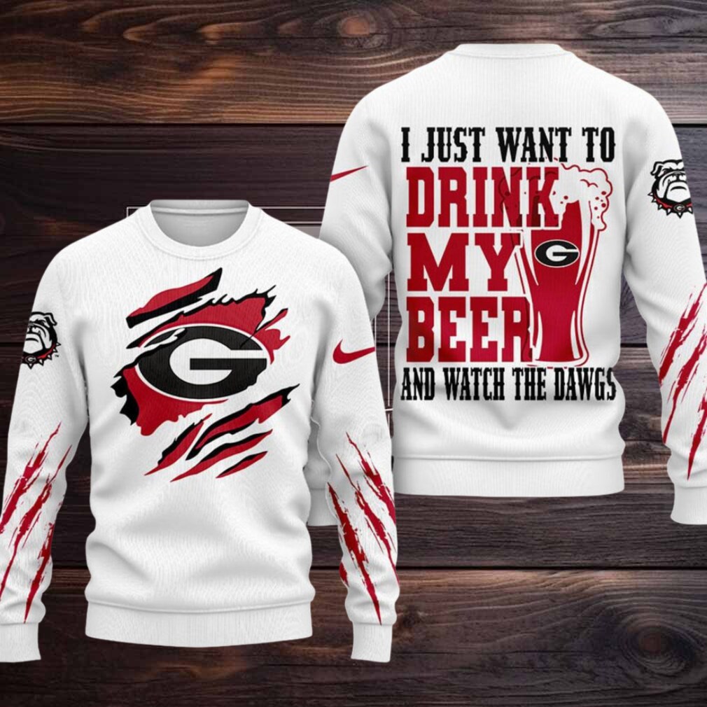 Georgia Bulldogs NCAA I Just Want To Drink My Beer And Watch Aggies Ugy Christmas Sweater Georgia Bulldogs NCAA I Just Want To Drink My Beer And Watch Aggies Ugy Christmas Sweater