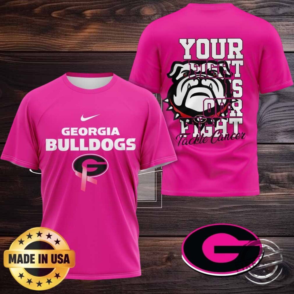 Georgia Bulldogs Pink Tackle Cancer Custom Tshirt Georgia Bulldogs Pink Tackle Cancer Custom Tshirt