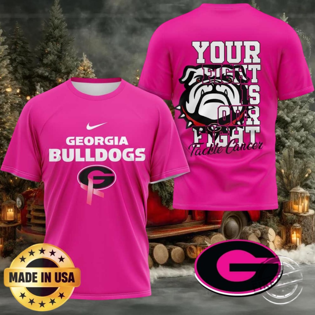 Georgia Bulldogs Pink Tackle Cancer Custom Tshirt Georgia Bulldogs Pink Tackle Cancer Custom Tshirt