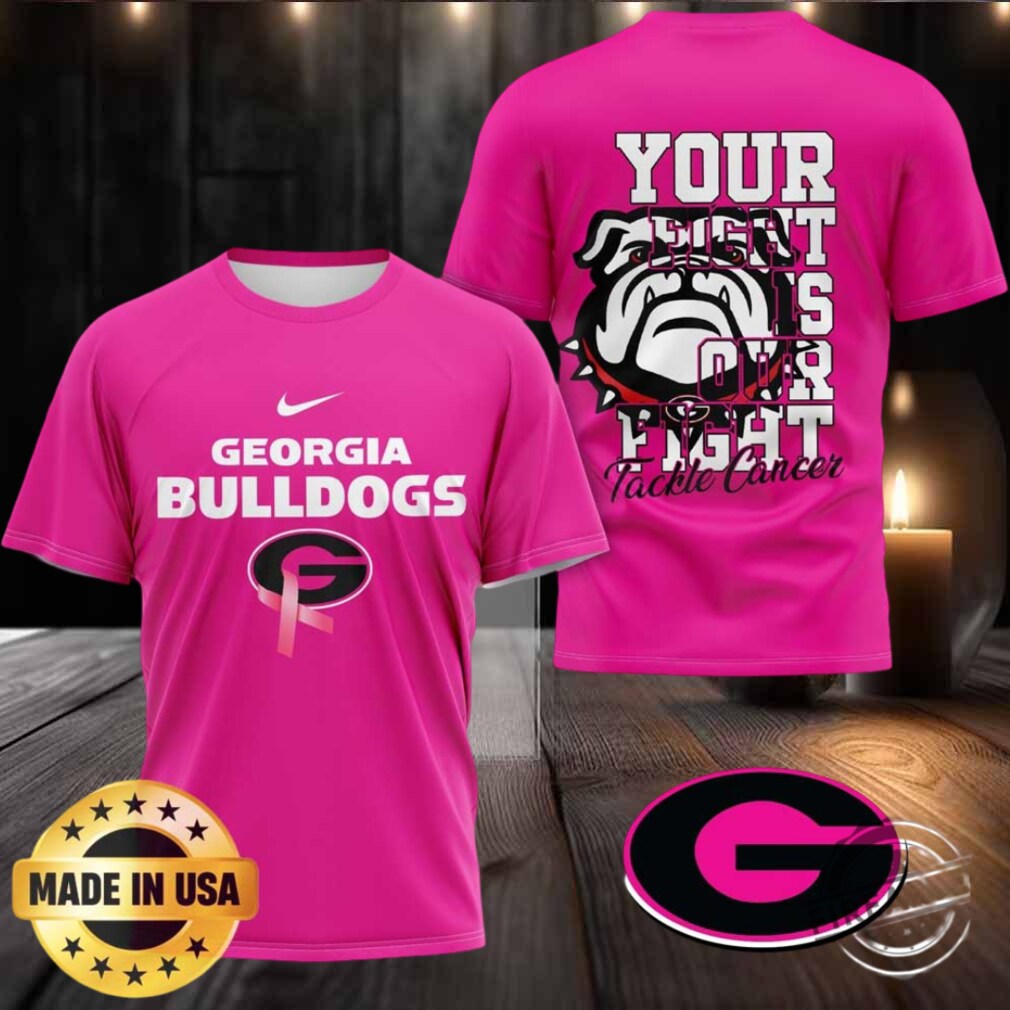 Georgia Bulldogs Pink Tackle Cancer Custom Tshirt Georgia Bulldogs Pink Tackle Cancer Custom Tshirt