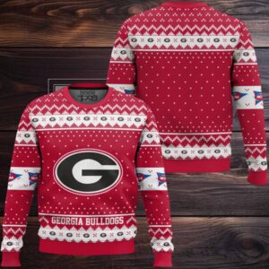 Georgia Bulldogs – Custom Name And Number Ugly Christmas Sweater