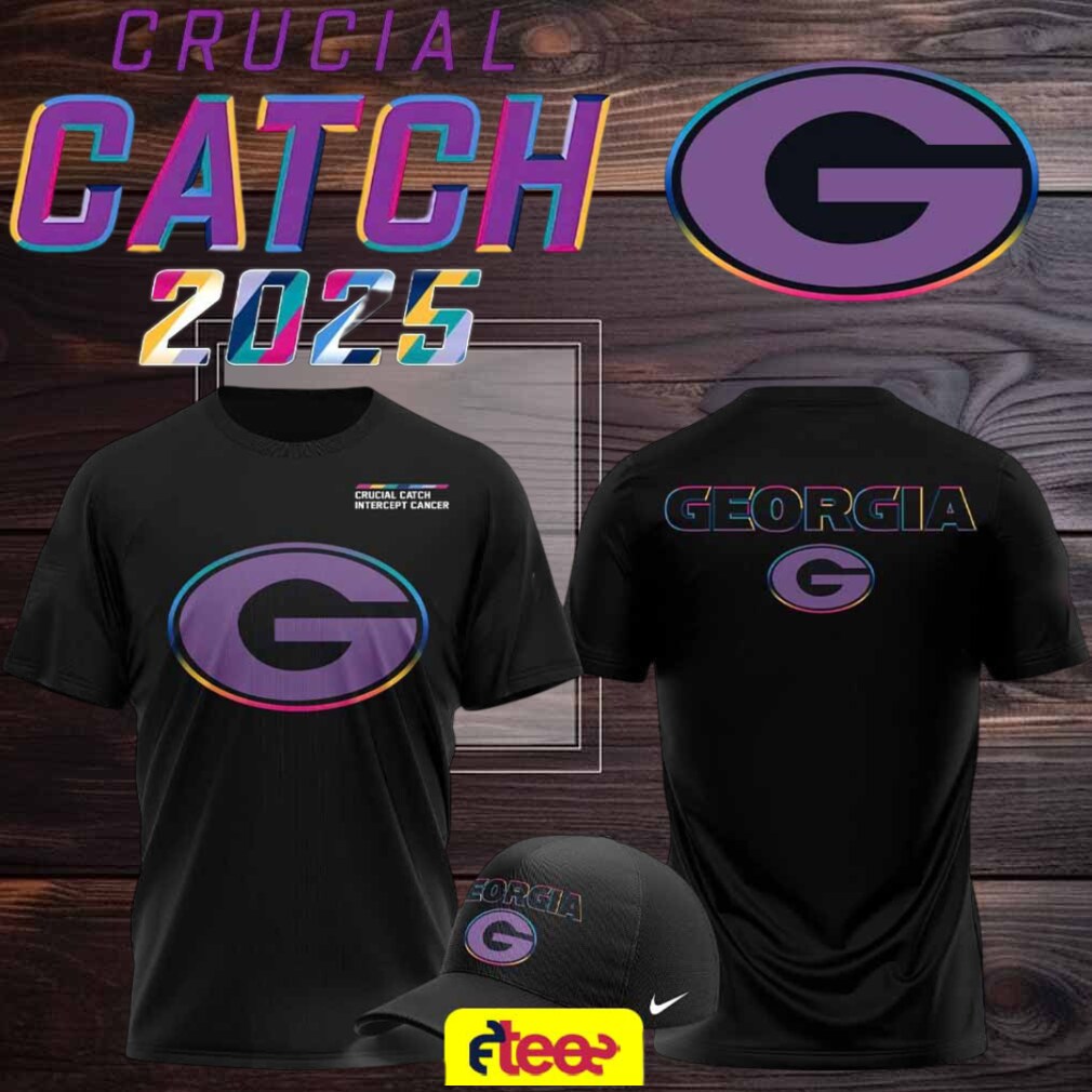 Georgia Football 2025 Crucial Catch Intercept Cancer 2 sided t shirt Georgia Football 2025 Crucial Catch Intercept Cancer 2 sided t shirt