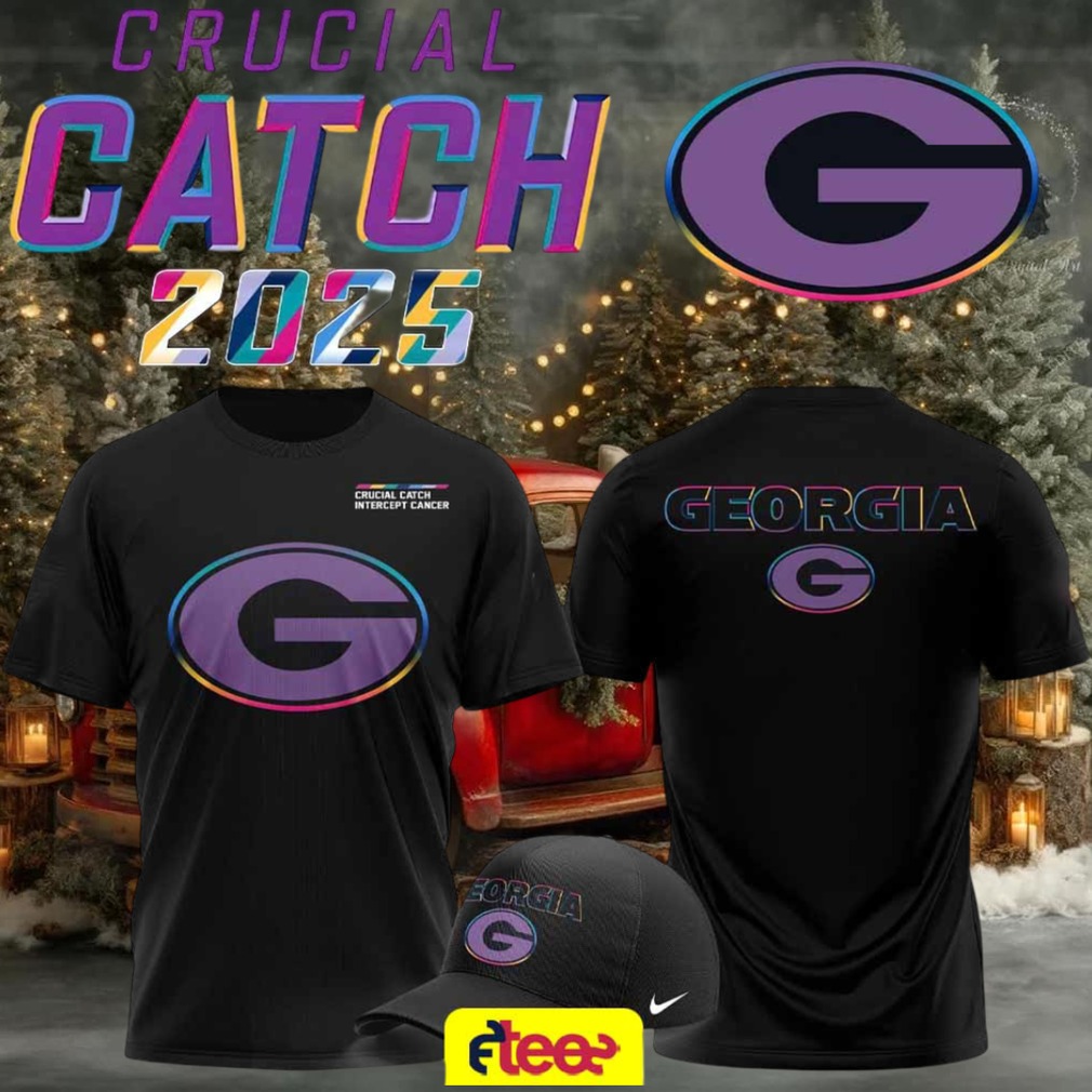 Georgia Football 2025 Crucial Catch Intercept Cancer 2 sided t shirt Georgia Football 2025 Crucial Catch Intercept Cancer 2 sided t shirt