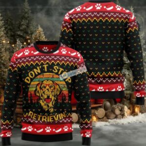 Golden Retriever Dont Stop Retrivein Ugly Christmas Sweater Funny