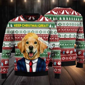 Golden Retriever Keep Christmas Great Ugly Christmas Sweater White Matching Golden Retriever Keep Christmas Great Ugly Christmas Sweater White Matching