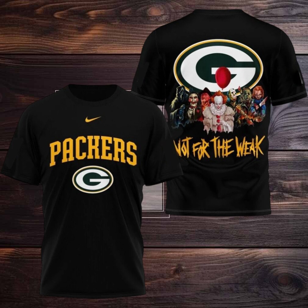Green Bay Packers 2025 NFL Not For The Weak Halloween All Over Print Logo Two Sided Shirt Green Bay Packers 2025 NFL Not For The Weak Halloween All Over Print Logo Two Sided Shirt