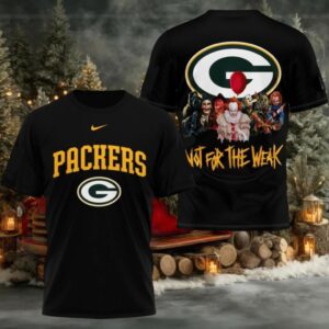 Green Bay Packers 2025 NFL Not For The Weak Halloween All Over Print Logo Two Sided Shirt