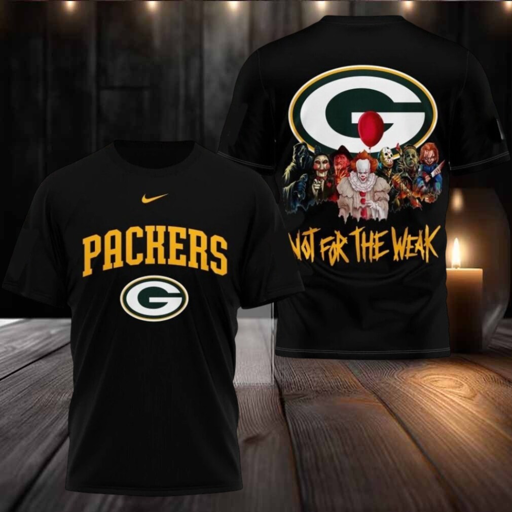 Green Bay Packers 2025 NFL Not For The Weak Halloween All Over Print Logo Two Sided Shirt Green Bay Packers 2025 NFL Not For The Weak Halloween All Over Print Logo Two Sided Shirt