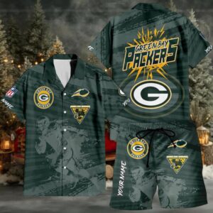 Green Bay Packers Combo Hawaiian Shirt And Shorts Green Bay Packers Combo Hawaiian Shirt And Shorts