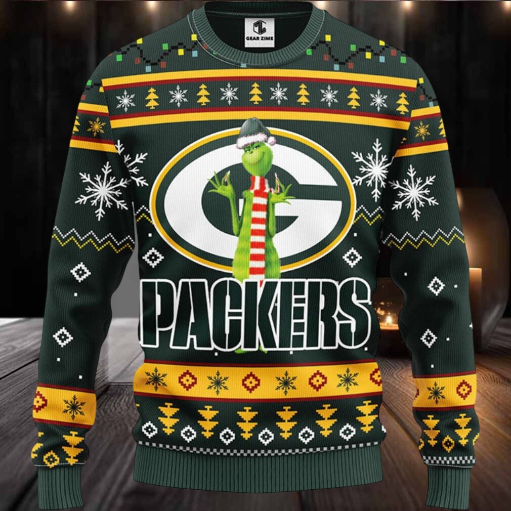 Green Bay Packers Funny Grinch Ugly Christmas Sweater, Grinch Xmas Sweater Green Bay Packers Funny Grinch Ugly Christmas Sweater, Grinch Xmas Sweater