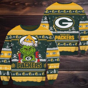 Green Bay Packers NFL Grinch Football Limited Ugly Christmas Sweater