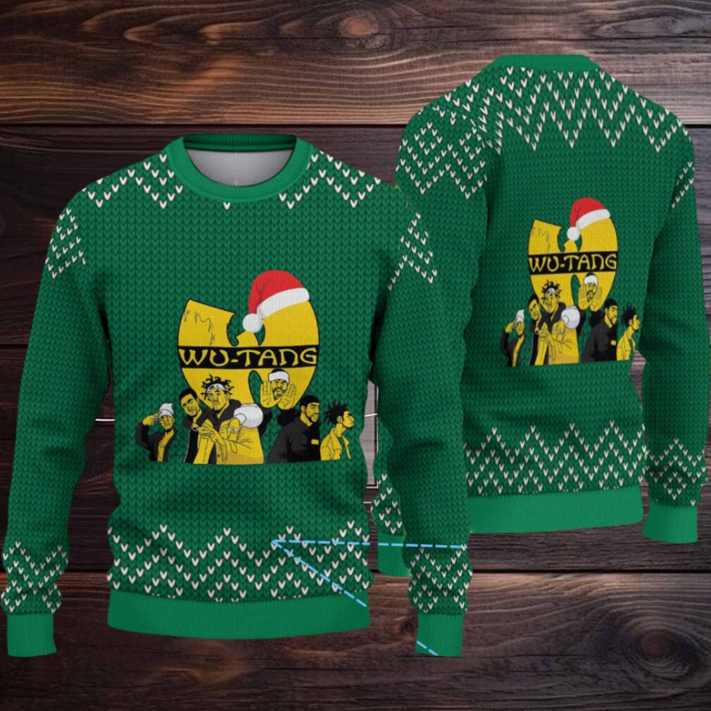 Green Geometric Knit Pattern “Wu Tang Clan Christmas Edition” Ugly Sweater Green Geometric Knit Pattern “Wu Tang Clan Christmas Edition” Ugly Sweater