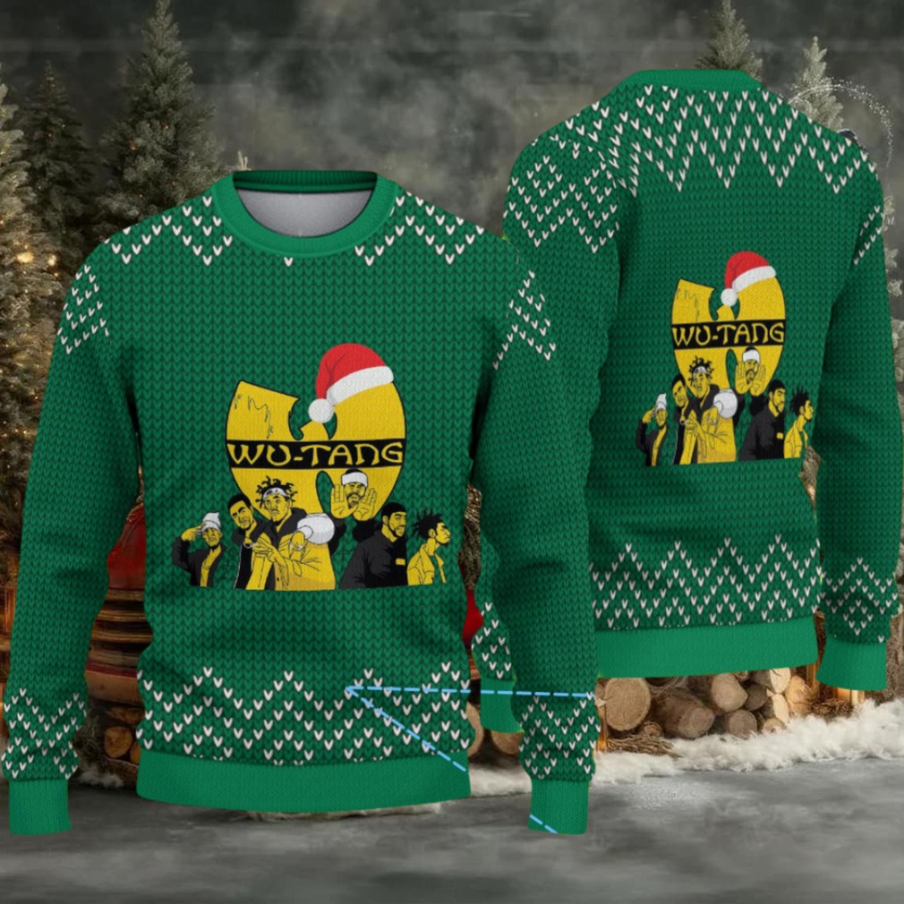 Green Geometric Knit Pattern “Wu Tang Clan Christmas Edition” Ugly Sweater Green Geometric Knit Pattern “Wu Tang Clan Christmas Edition” Ugly Sweater