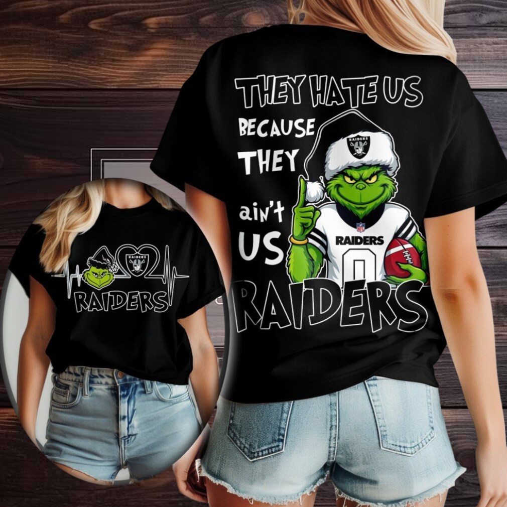 Las Vegas Raiders Grinch Santa They Hate Us Because They Ain’t Us Merry Christmas Shirt Las Vegas Raiders Grinch Santa They Hate Us Because They Ain’t Us Merry Christmas Shirt