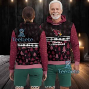 Arizona Cardinals Christmas Tree Pattern Ugly 3D Print Hoodie
