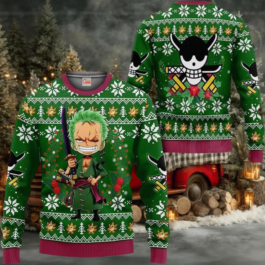 Happy Zoro Anime Xmas One Piece Ugly Christmas Sweater Happy Zoro Anime Xmas One Piece Ugly Christmas Sweater