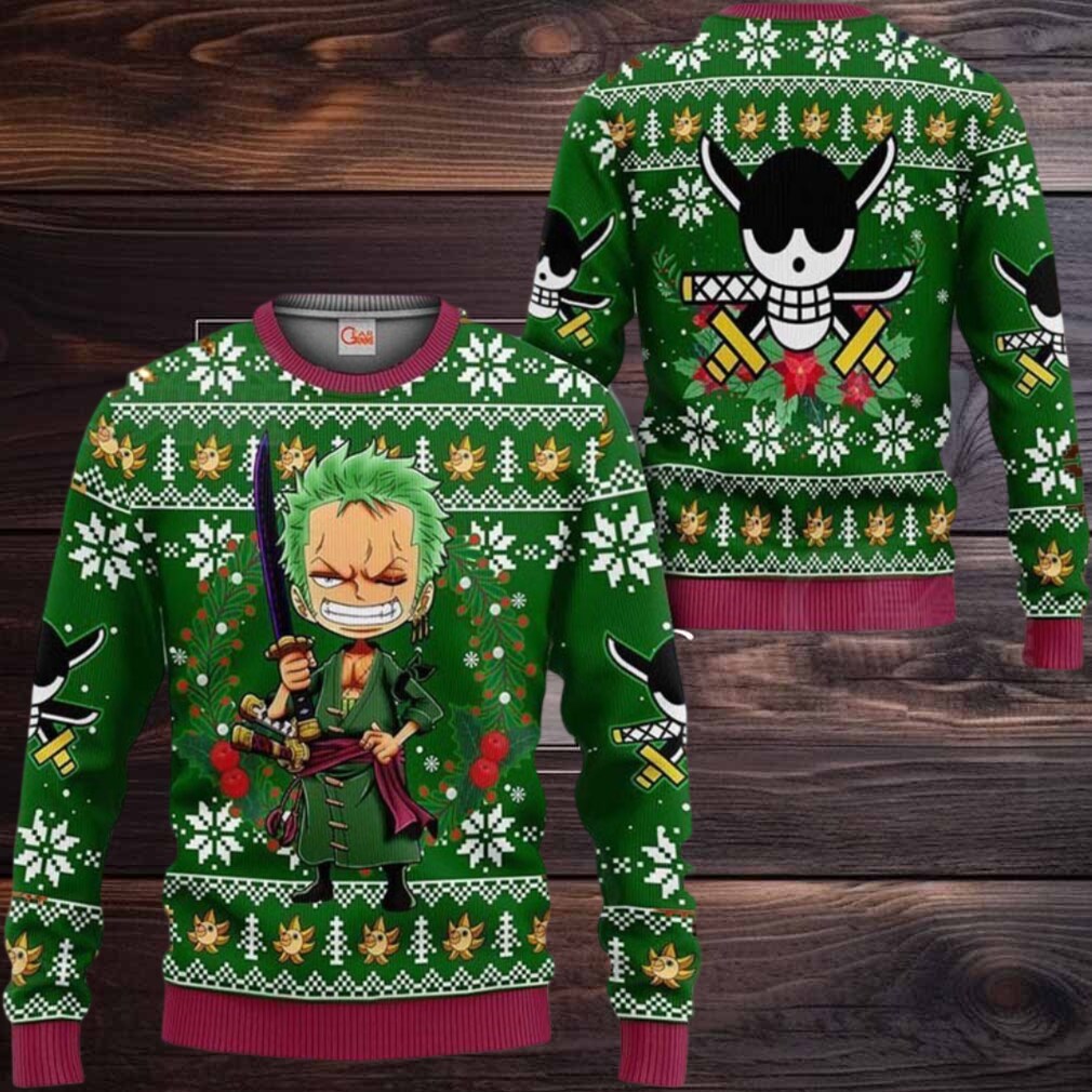 Happy Zoro Anime Xmas One Piece Ugly Christmas Sweater Happy Zoro Anime Xmas One Piece Ugly Christmas Sweater