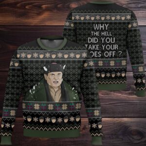 Harry Lyme Home Alone Why The Hell’d You Take Your Shoes Off Ugly Christmas Sweater