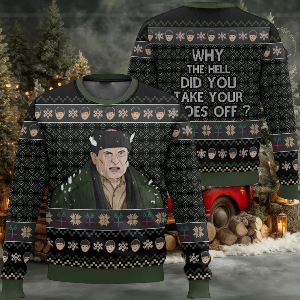 Harry Lyme Home Alone Why The Hell’d You Take Your Shoes Off Ugly Christmas Sweater Harry Lyme Home Alone Why The Hell’d You Take Your Shoes Off Ugly Christmas Sweater