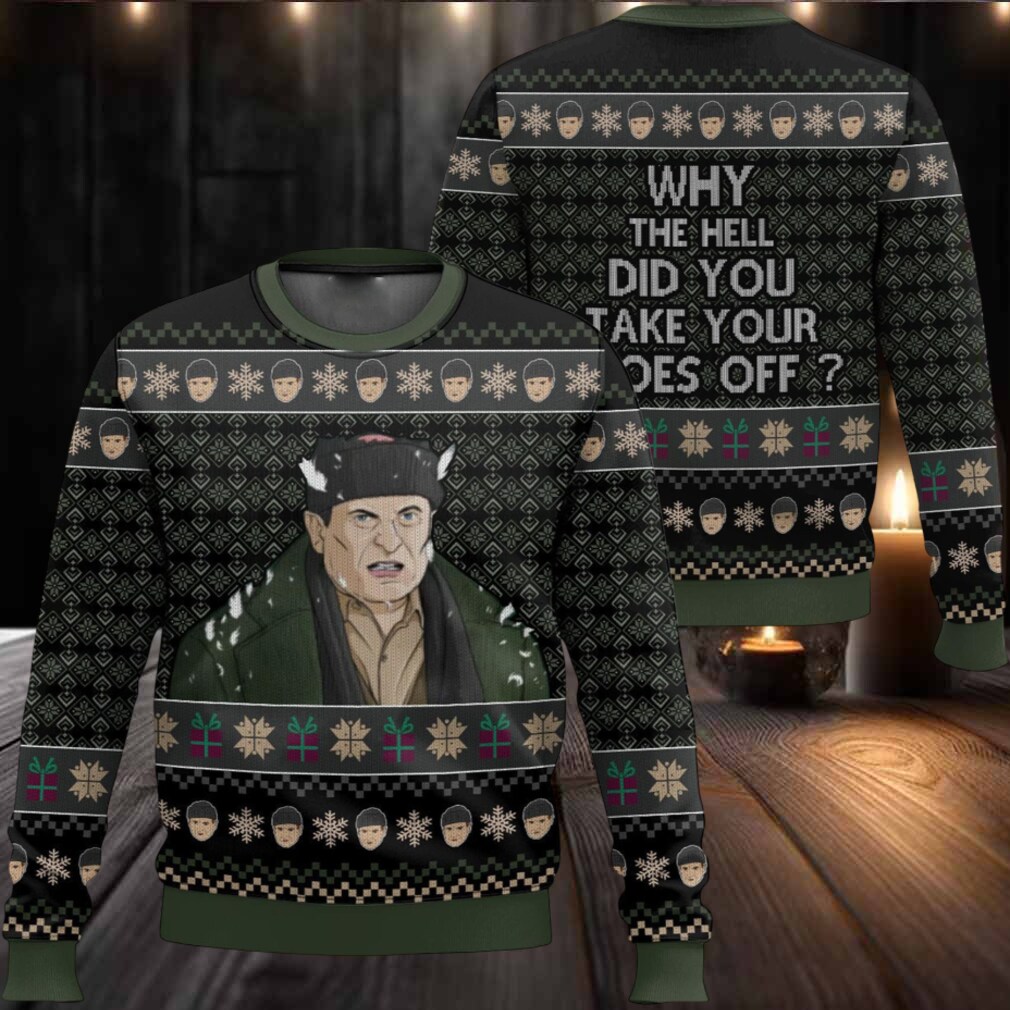 Harry Lyme Home Alone Why The Hell’d You Take Your Shoes Off Ugly Christmas Sweater Harry Lyme Home Alone Why The Hell’d You Take Your Shoes Off Ugly Christmas Sweater
