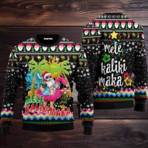 Hawaii Santa Claus Mele Kalikimaka Ugly Christmas Sweater