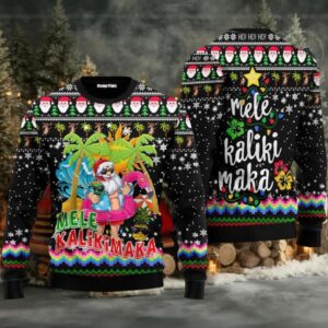 Hawaii Santa Claus Mele Kalikimaka Ugly Christmas Sweater