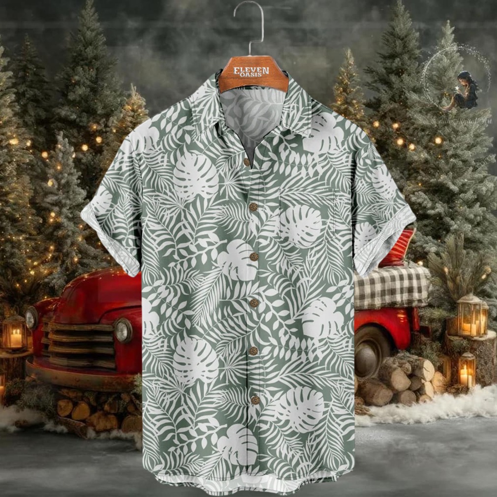 Hawaiian Print Foliage Leaves Pattern Short Sleeve Shirt Hawaiian Print Foliage Leaves Pattern Short Sleeve Shirt
