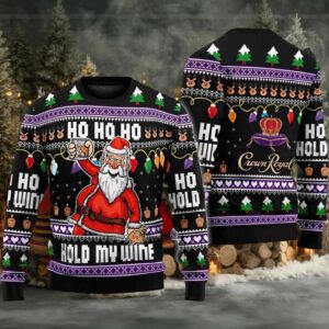 Ho Ho Ho Hold My Wine Santa Ugly Christmas Sweater