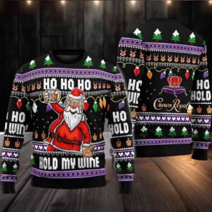 Ho Ho Ho Hold My Wine Santa Ugly Christmas Sweater