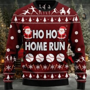 Ho Ho Home Run Ugly Christmas Sweater