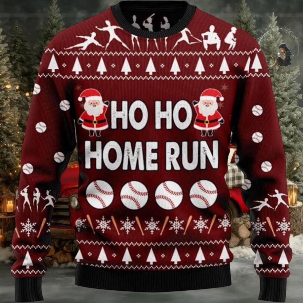 Ho Ho Home Run Ugly Christmas Sweater Ho Ho Home Run Ugly Christmas Sweater