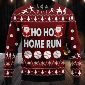 Ho Ho Home Run Ugly Christmas Sweater