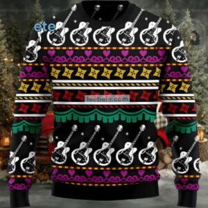 Hockey Teacher Gifts Ugly Christmas Sweater Black Family