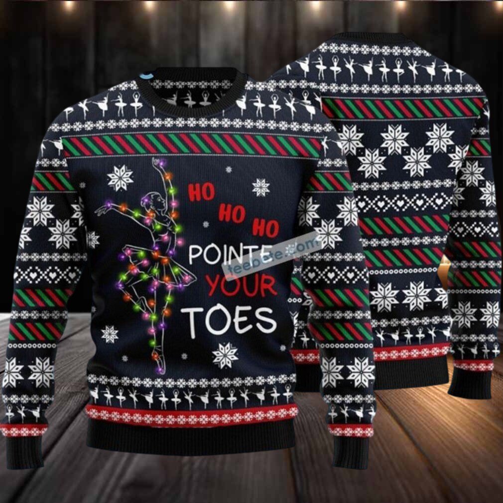 Hohoho Ballet Pointe Your Toes Ugly Christmas Sweater Mens Hohoho Ballet Pointe Your Toes Ugly Christmas Sweater Mens