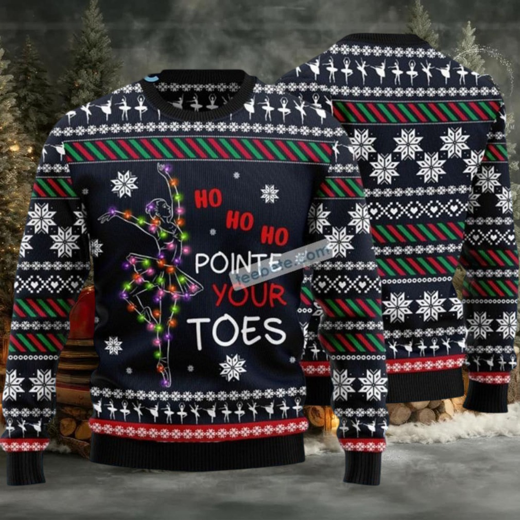 Hohoho Ballet Pointe Your Toes Ugly Christmas Sweater Mens Hohoho Ballet Pointe Your Toes Ugly Christmas Sweater Mens