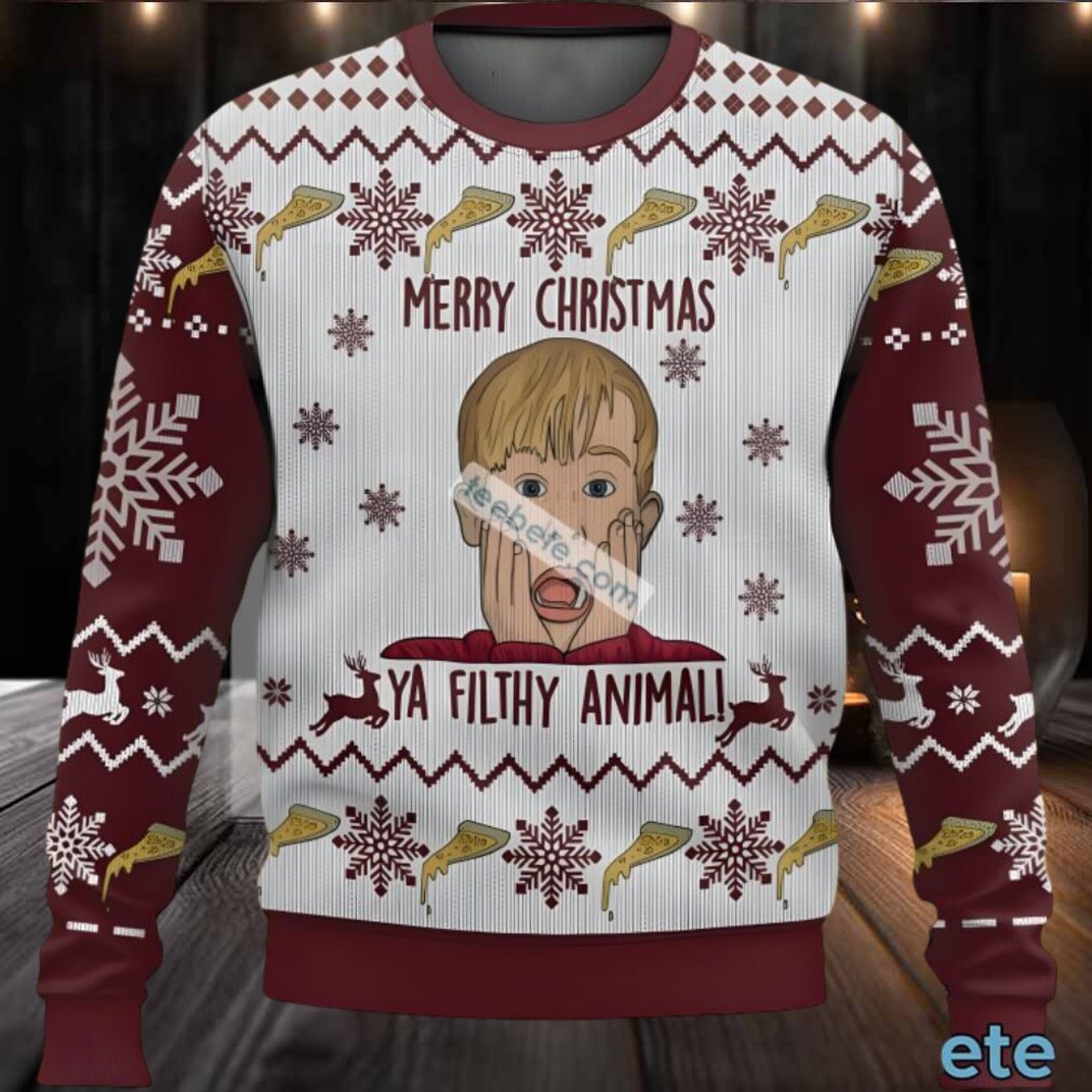 Home Alone Merry Christmas Ya Filthy Animal Ugly Sweater Red White Naughty Home Alone Merry Christmas Ya Filthy Animal Ugly Sweater Red White Naughty