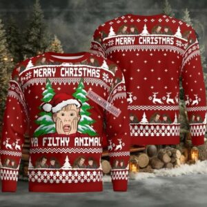 Home Alone Santa Hat Ya Filthy Animal Ugly Christmas Sweaters Best White Red