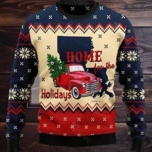 Home For The Holidays Louisiana Ugly Christmas Sweater