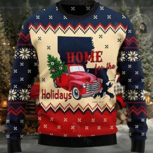 Home For The Holidays Louisiana Ugly Christmas Sweater