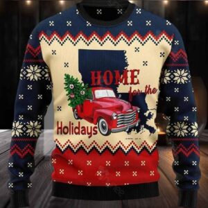 Home For The Holidays Louisiana Ugly Christmas Sweater