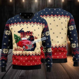 Home For The Holidays Xmas Car Ugly Christmas Sweater Couples
